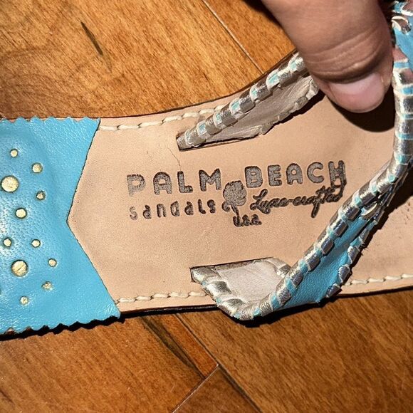 Palm Beach Turquoise Flip Flop Sandals Sz 6 - Picture 6 of 8